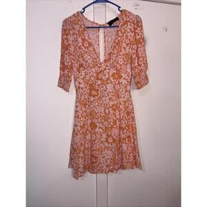 MinkPink X Revolve Marli Mini Open Back Tropical Floral Print Dress NWT Large